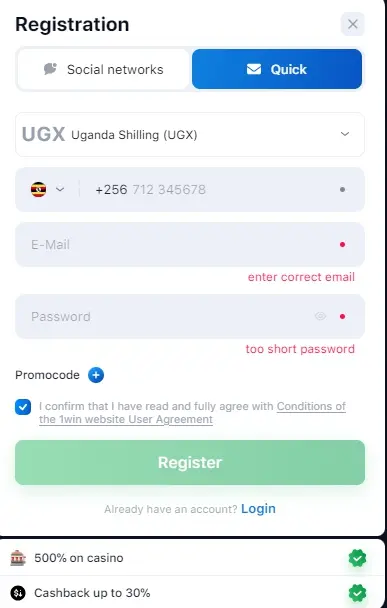 Registration UGX